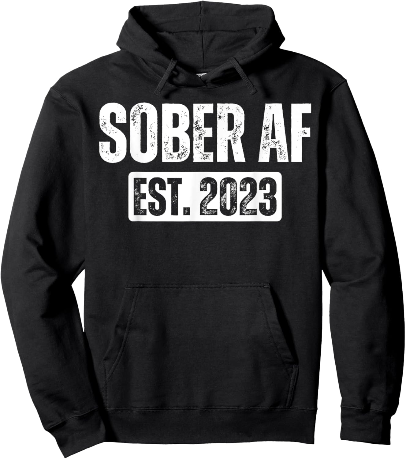 2 Years Sober AF Since 2023 Sobriety Anniversary Fun Saying Hoodie - Hoodie | Black