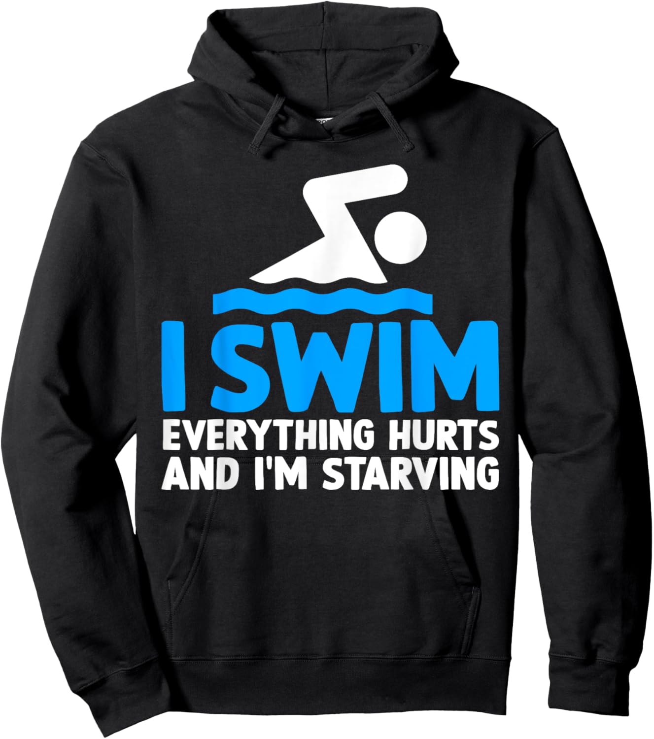 Funny Swim Swimming Swimmer Saying Hoodie - Hoodie | Black