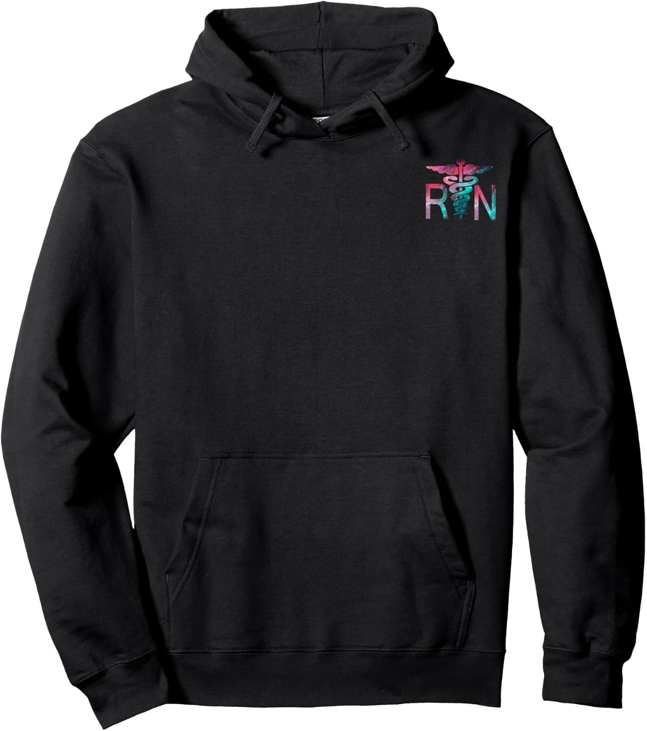 Outer Space Galaxy Registered Nurse RN Logo Symbol Hoodie - Hoodie | Black