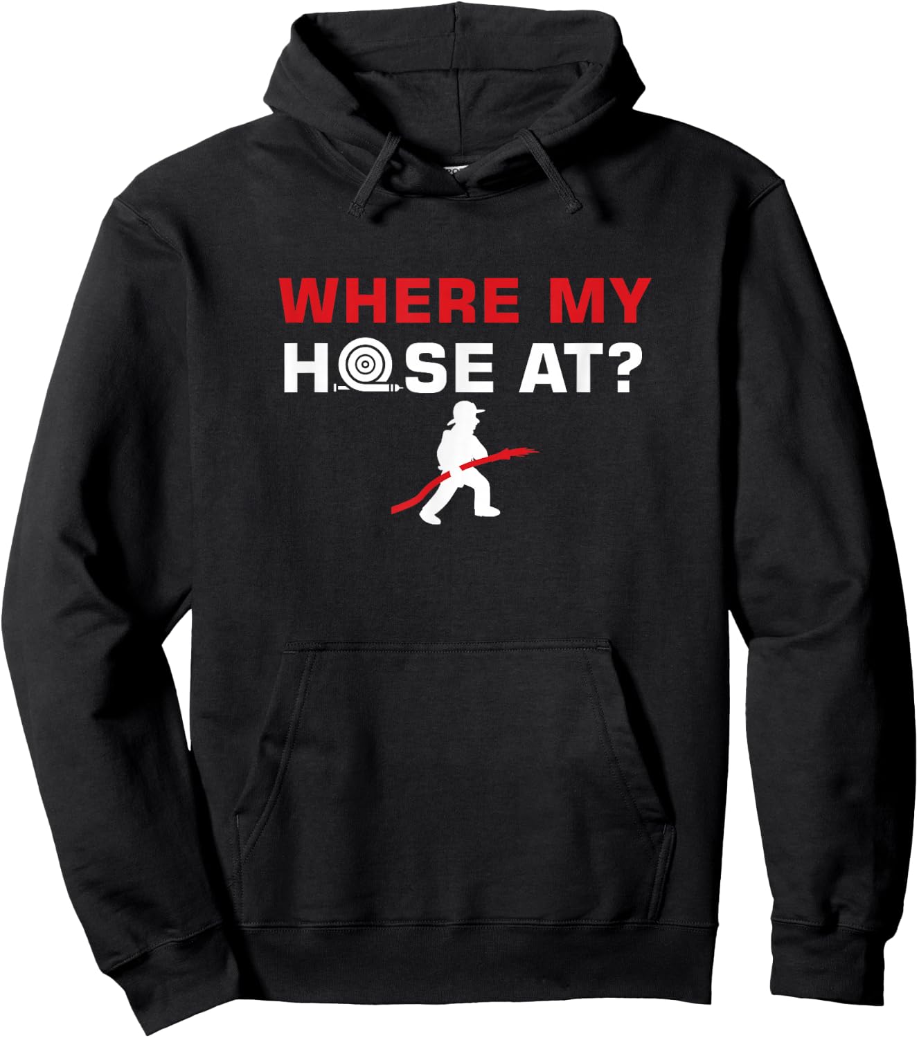 Funny Fireman Puns Where My Hose At Rescue Hoodie - Hoodie | Black