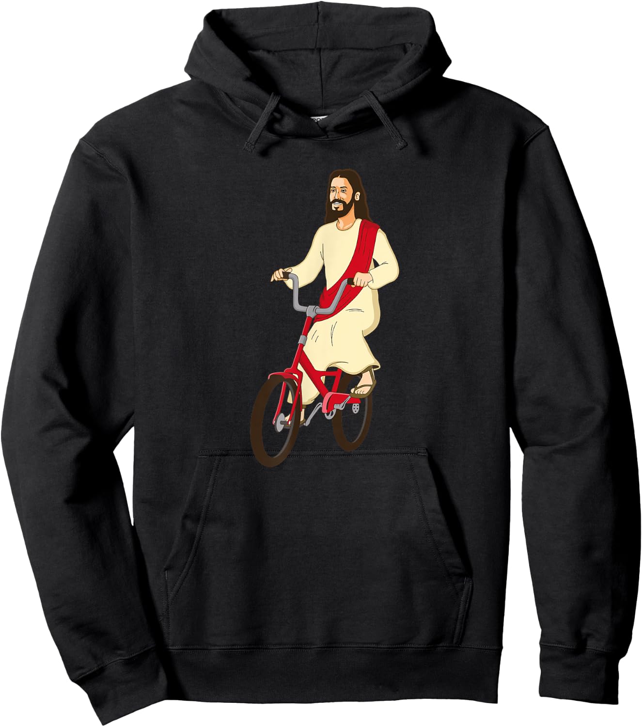 Fun Christ on a Bike Funny Lord God Jesus Church Cycle Gift Hoodie - Hoodie | Black