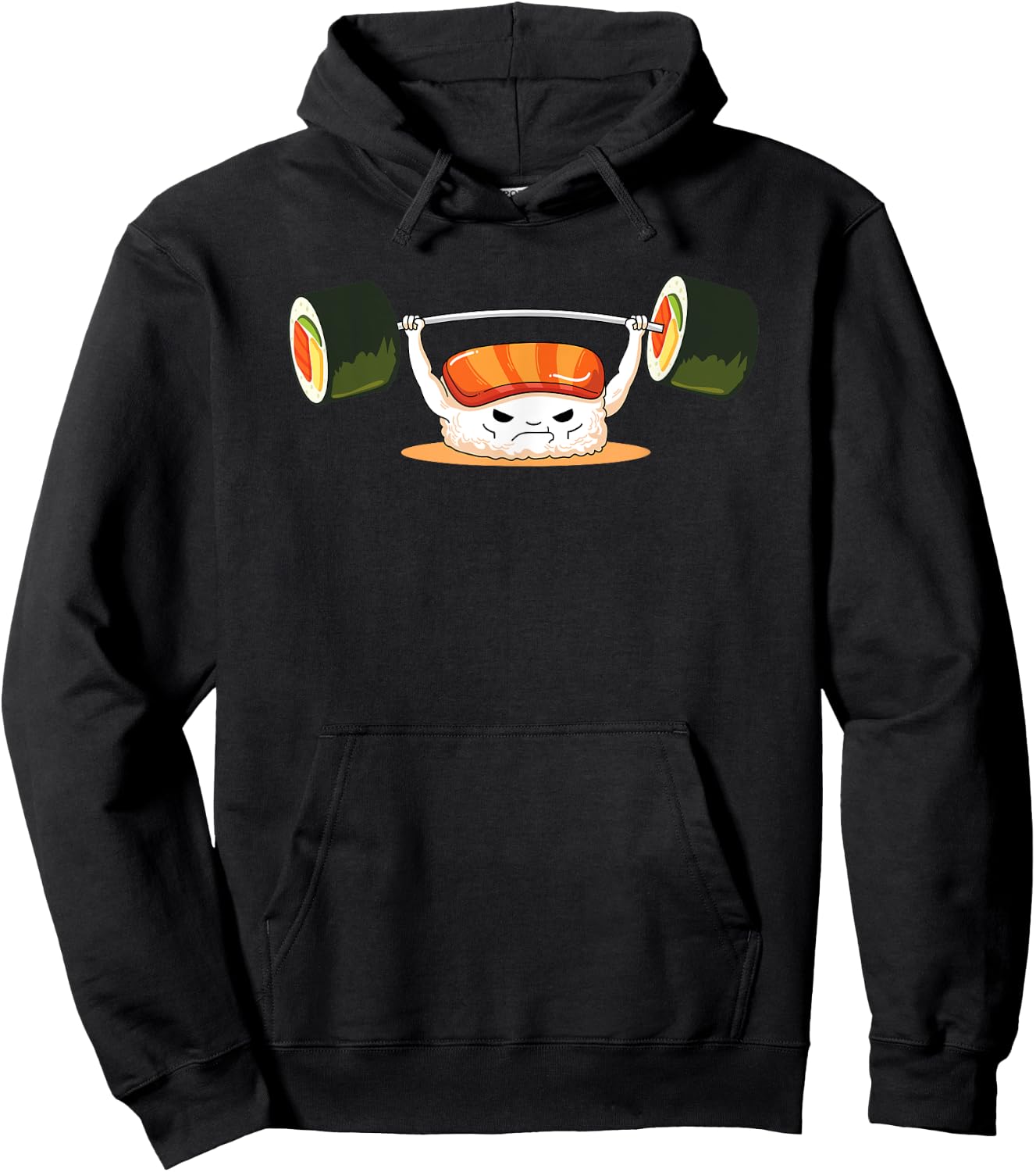 Funny Sushi Weight Lifting I Love Sushi Rolls Gym Fitness Hoodie - Hoodie | Black