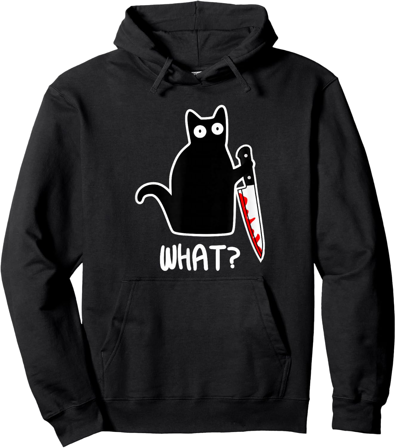 Joyouse Urban Style Murder Cat Gift - Adults - Black - Short Sleeve - Classic Fit - Cotton & Polyester - Machine Wash Hoodie - Hoodie | Black