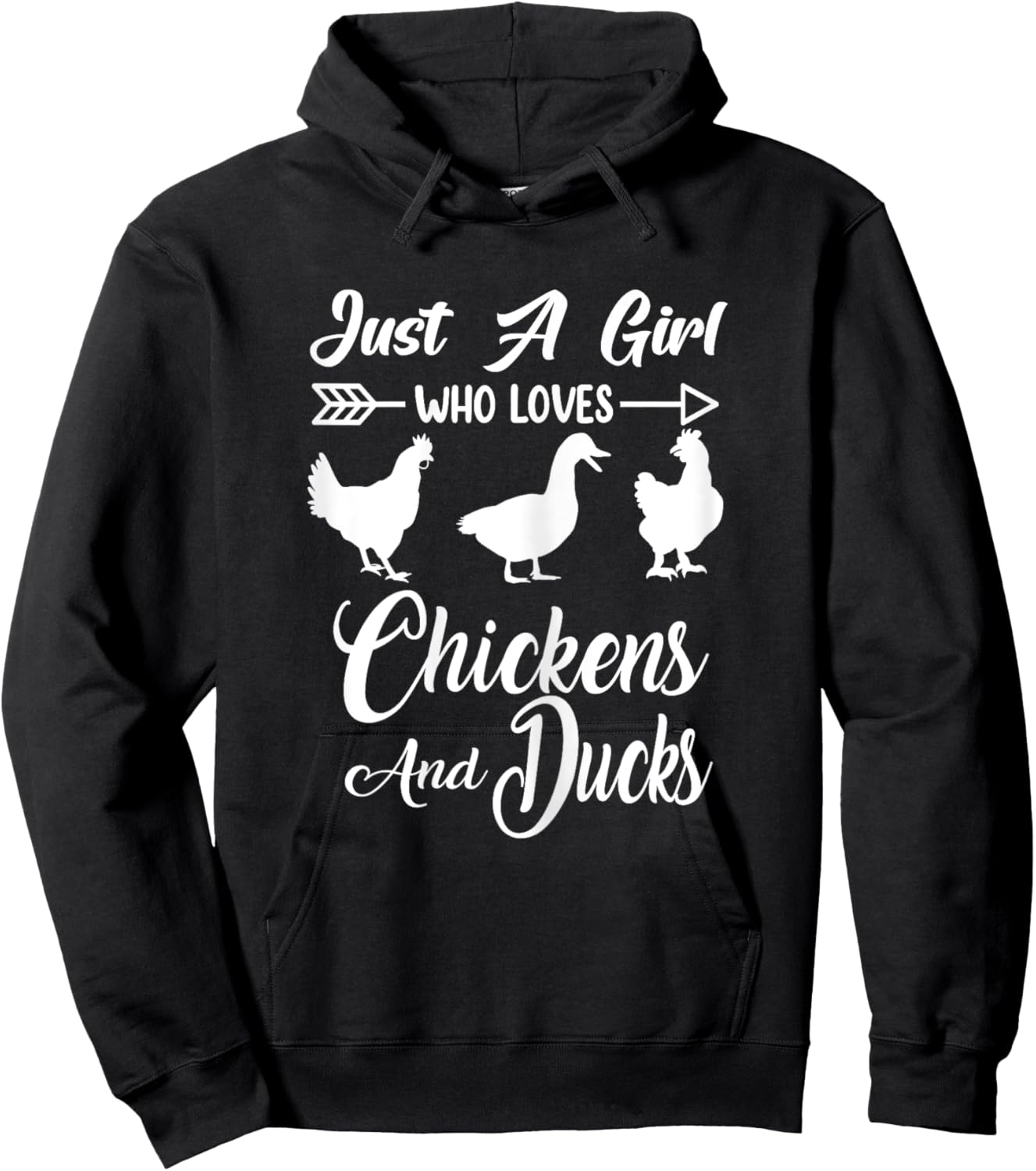 Just A Girl Who Loves Chicken and Ducks For Lover Farmer Hoodie - Hoodie | Black