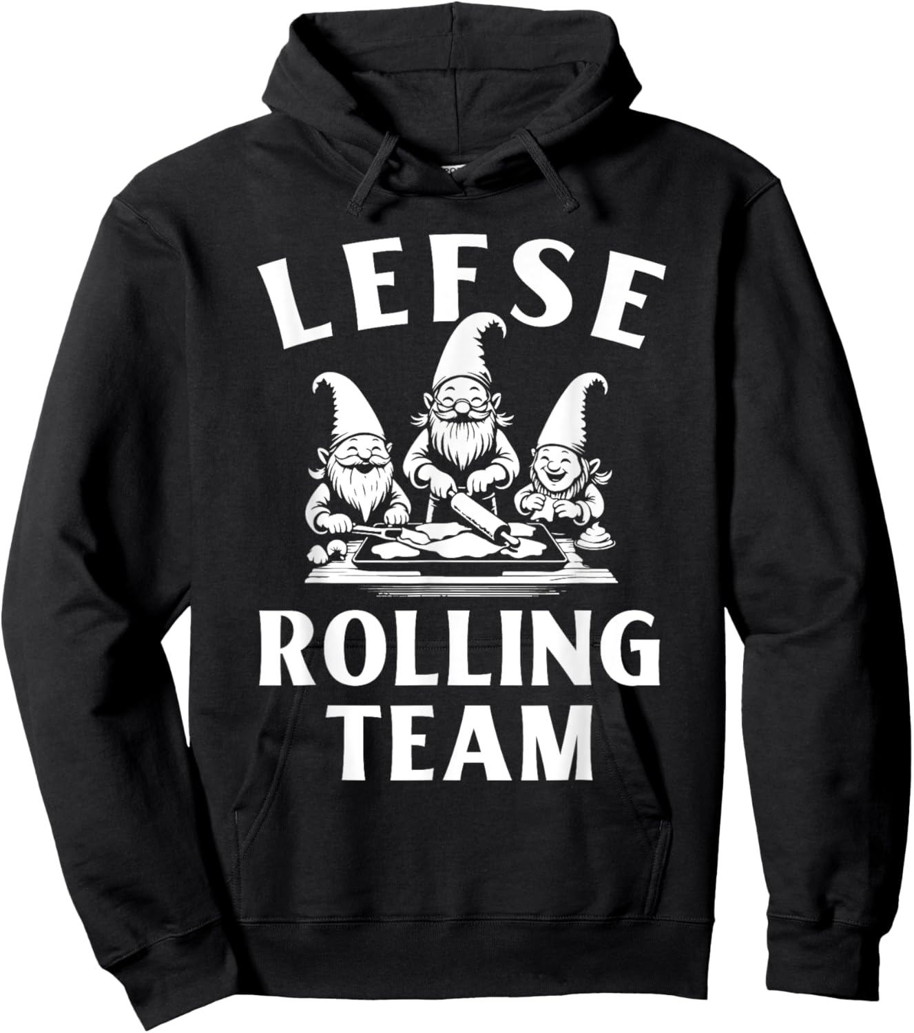 Funny Lefse Making Lefse Rolling Team Gnomes Hoodie - Hoodie | Black