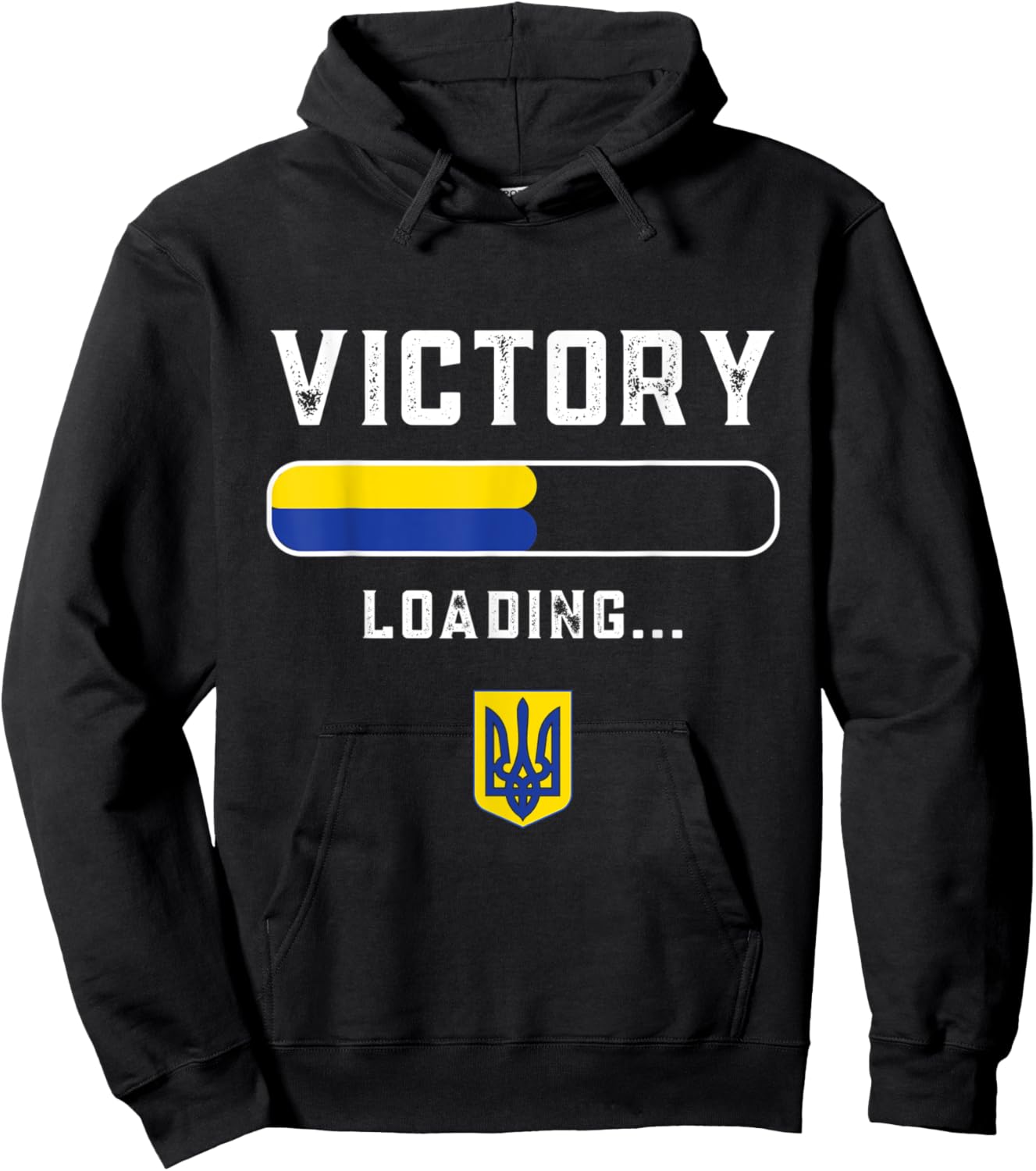 Ukraine Victory is loading. America Ukrainian Flags Veteran Hoodie - Hoodie | Black