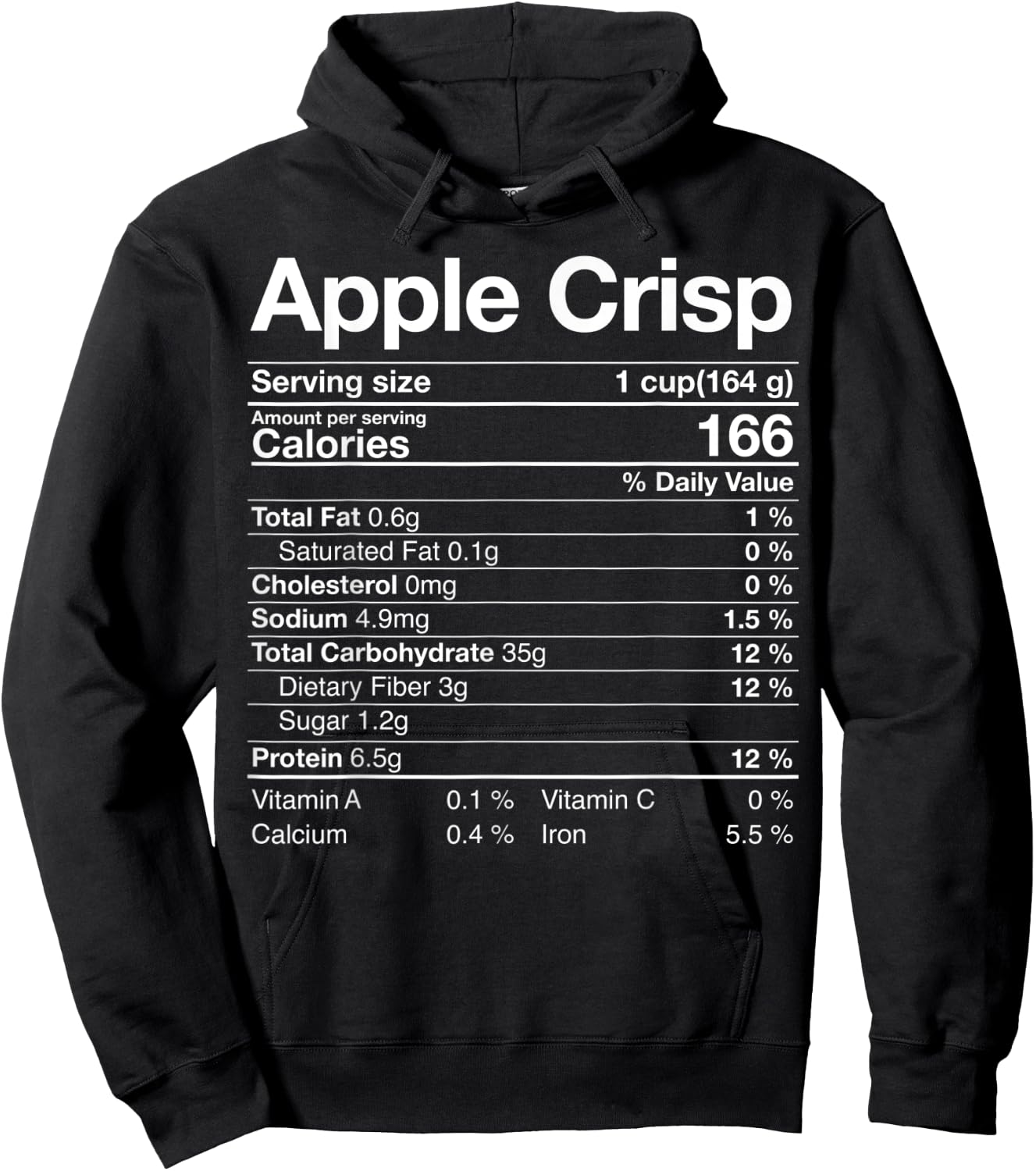 Apple Crisps Nutritional Fact Christmas Thanksgiving Gift Hoodie - Hoodie | Black