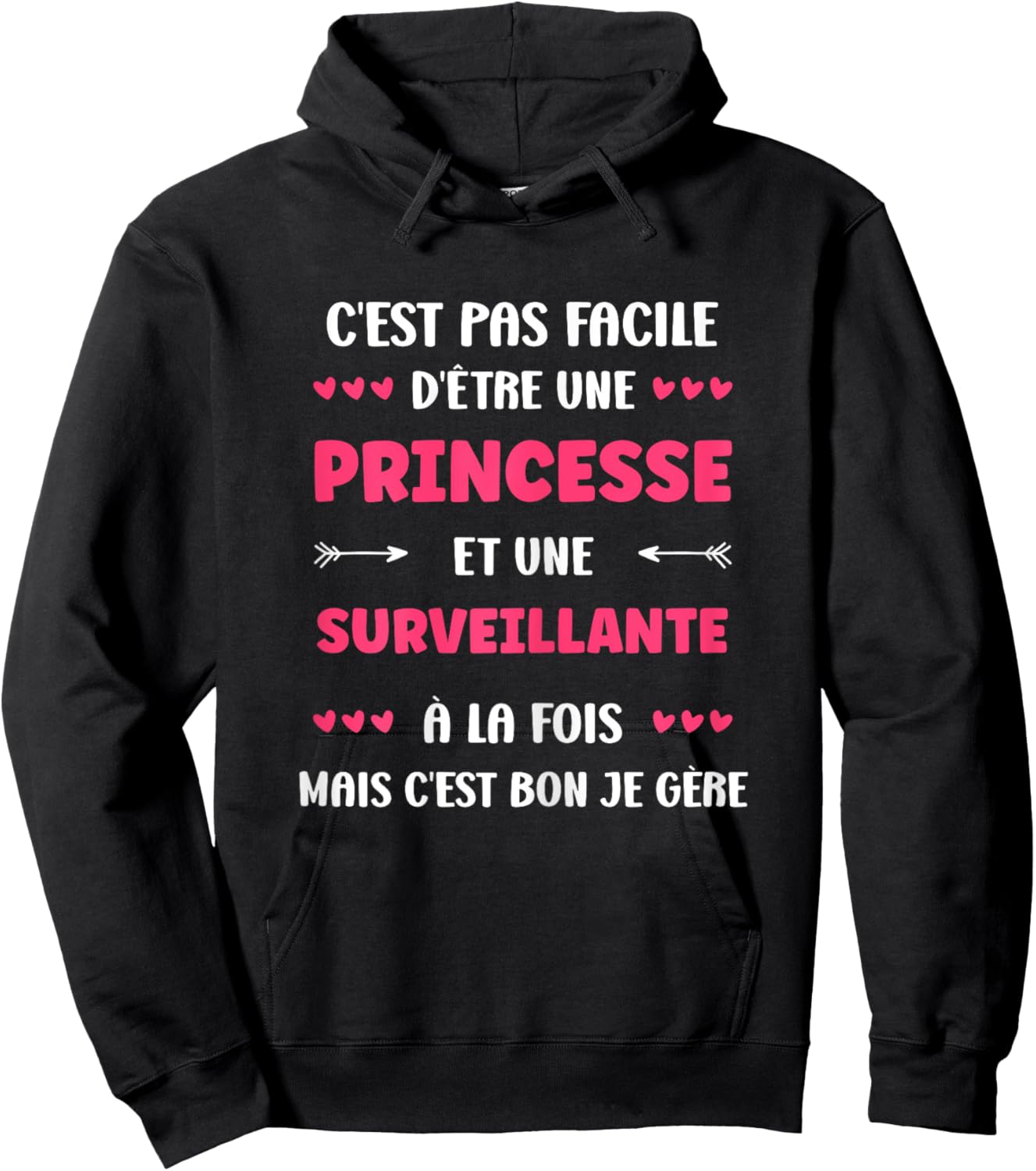 Departure Occupation Supervising Humour Princess Supervisor , Black, Female X-Small Hoodie - Hoodie | Black