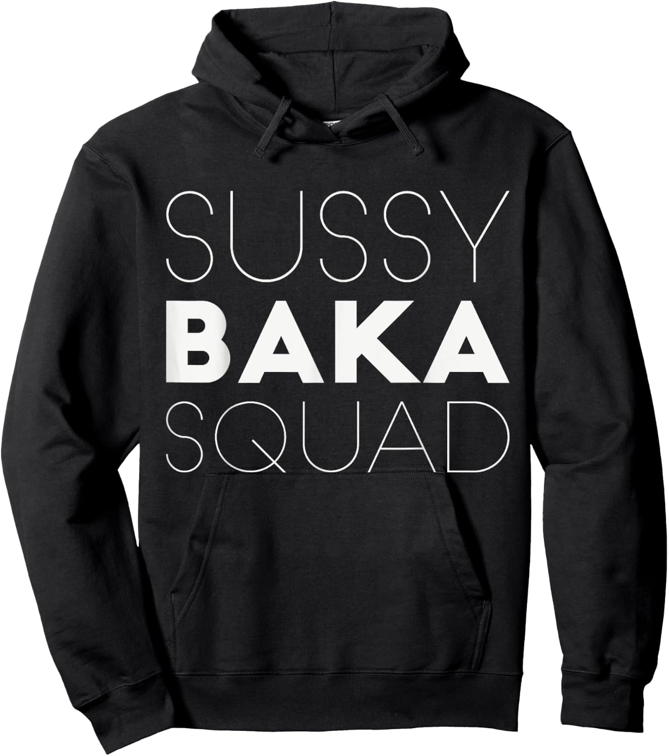 Funny Meme Sussy Baka Squad Hoodie - Hoodie | Black