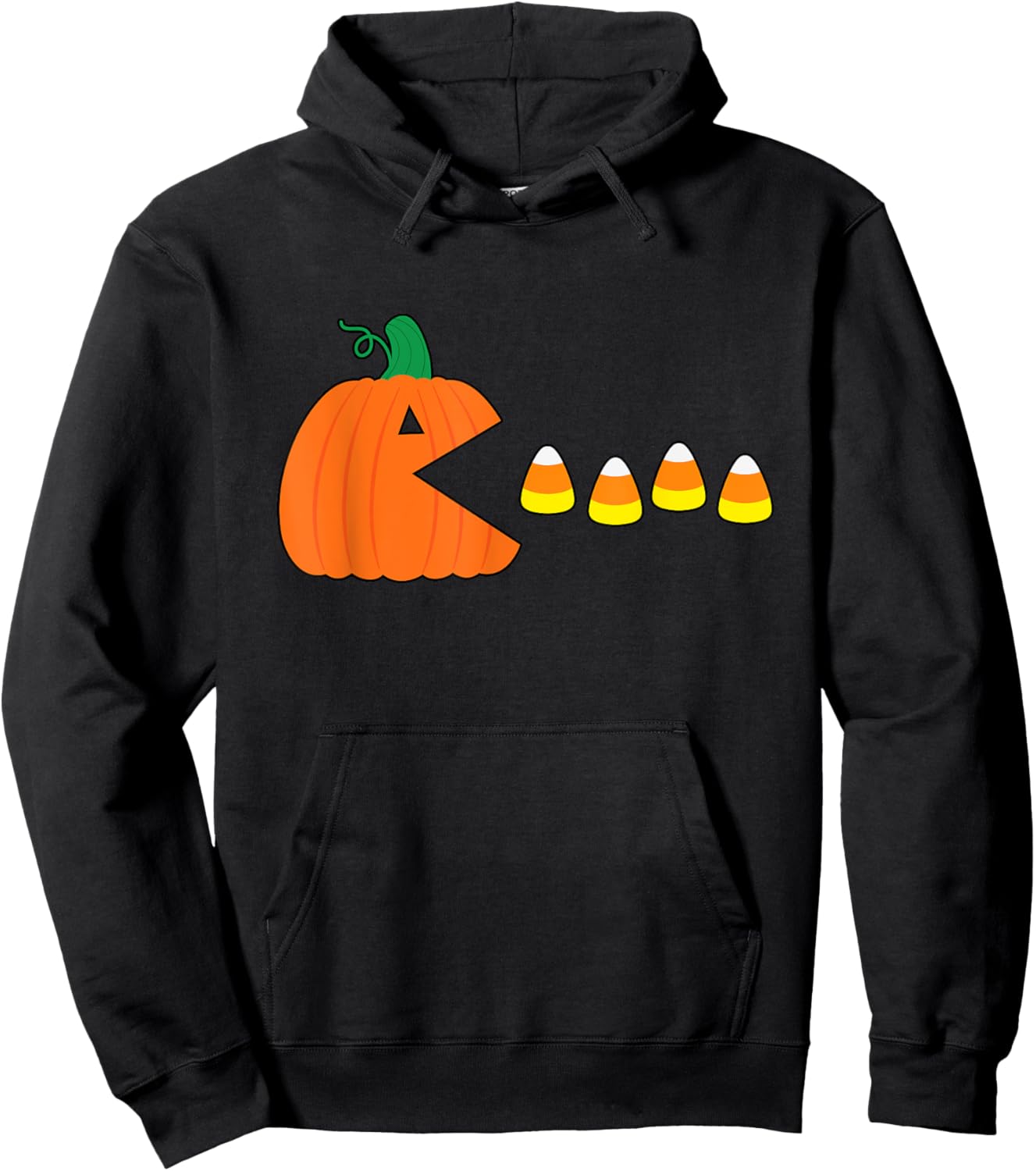 Funny Halloween Pumpkin Eating Candy Corn Halloween Gamer Hoodie - Hoodie | Black