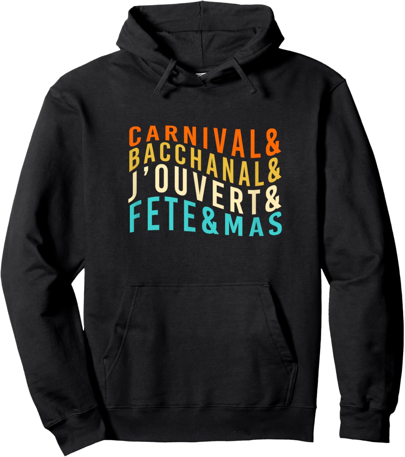 Carnival Bacchanal J'ouvert Fete Mas Soca Retro Bacchanal Hoodie - Hoodie | Black