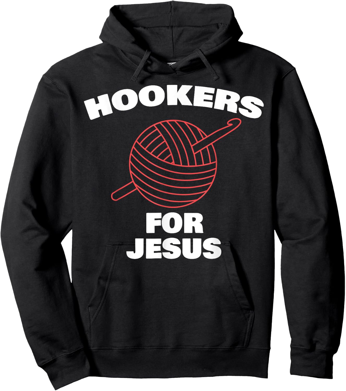 Funny Hookers For Jesus Crochet Designer Hoodie - Hoodie | Black