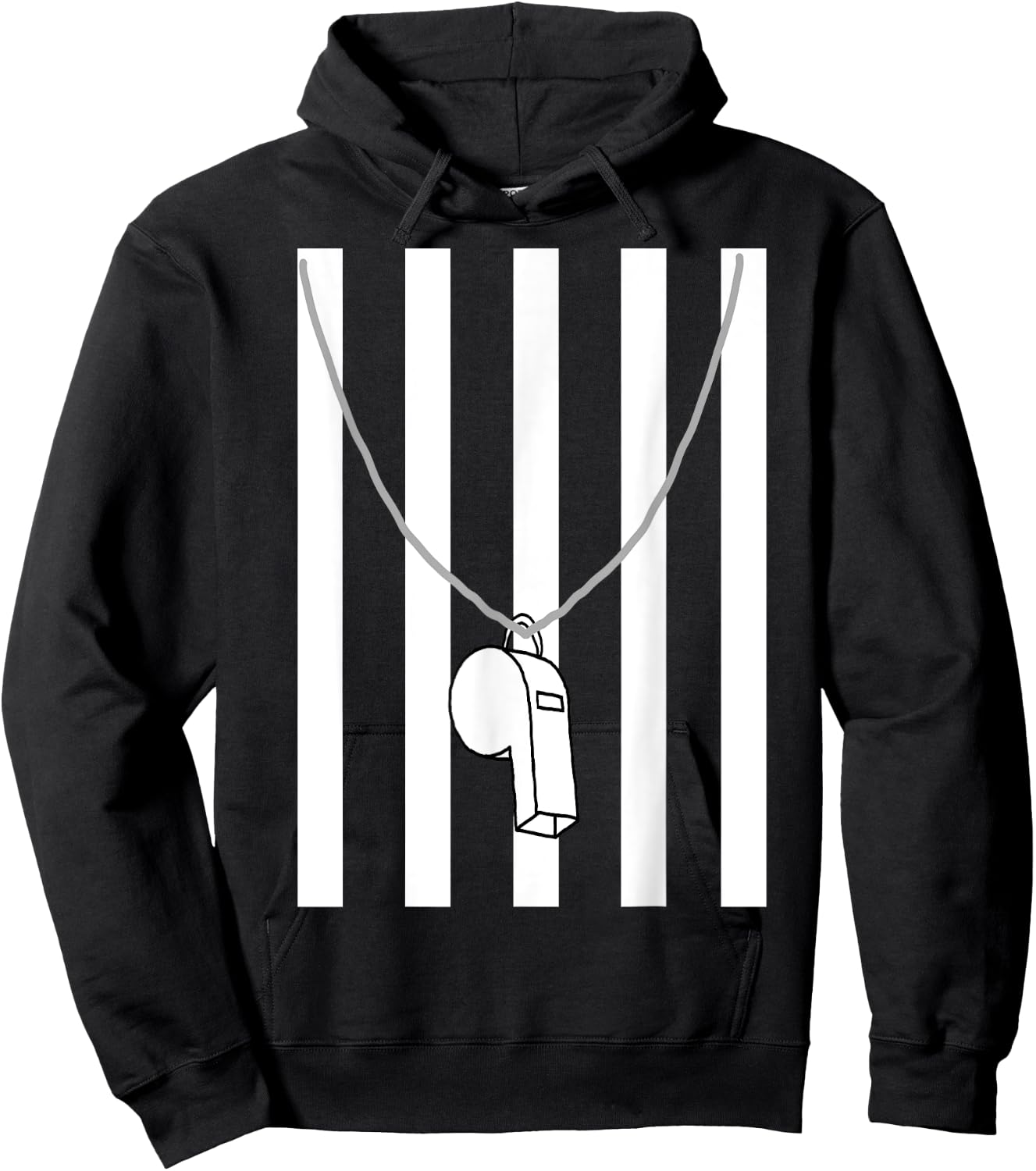Referee Costume Ref Whistle Refereeing Linesman Umpire Hoodie - Hoodie | Black