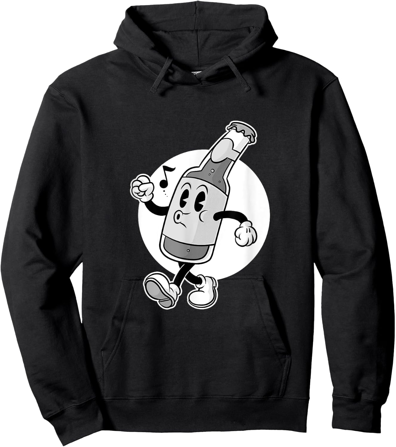Retro Rubber Hose 20s Old Cartoons style Vintage.beer bottle Hoodie - Hoodie | Black