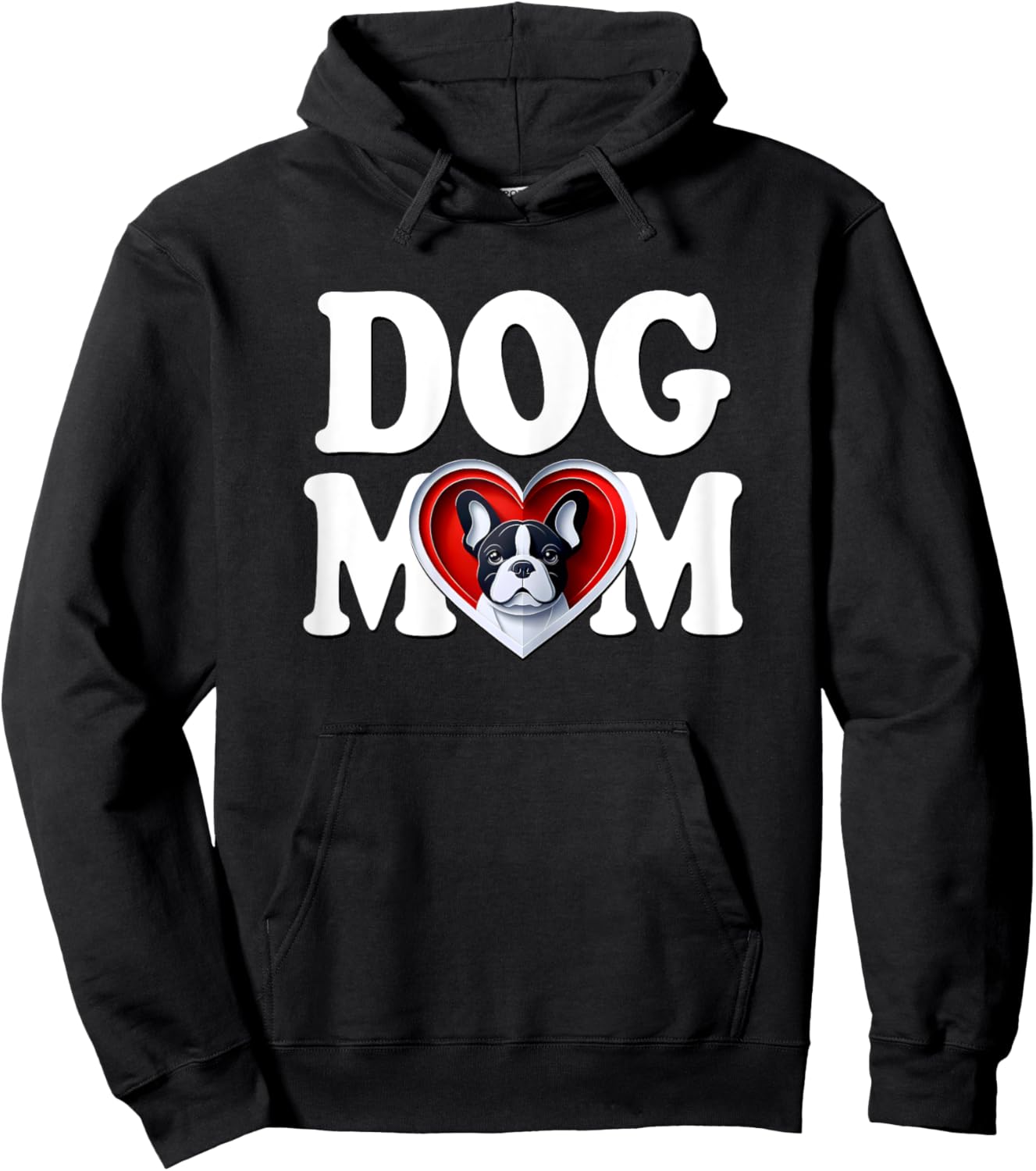 Dog French Bulldog Mom Cute Frenchie Puppy Mother Woman , Black, Female X-Small Hoodie - Hoodie | Black