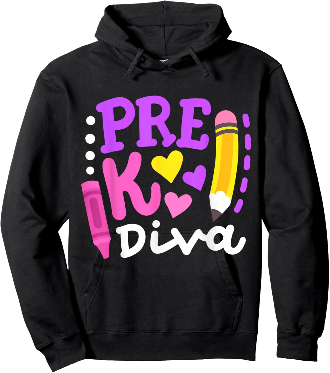 Pre-K Diva Funny Welcome Back To School Teachers Girls Kids Hoodie - Hoodie | Black
