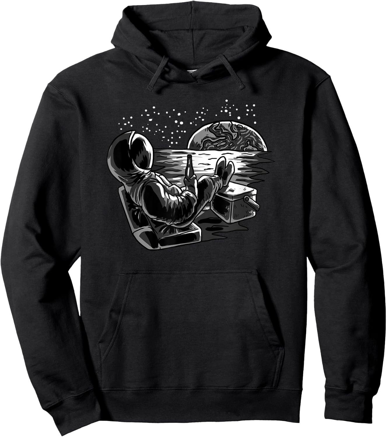 Astronaut Chill Beer Space Moon Funny Galaxy Astronaut Gift Hoodie - Hoodie | Black