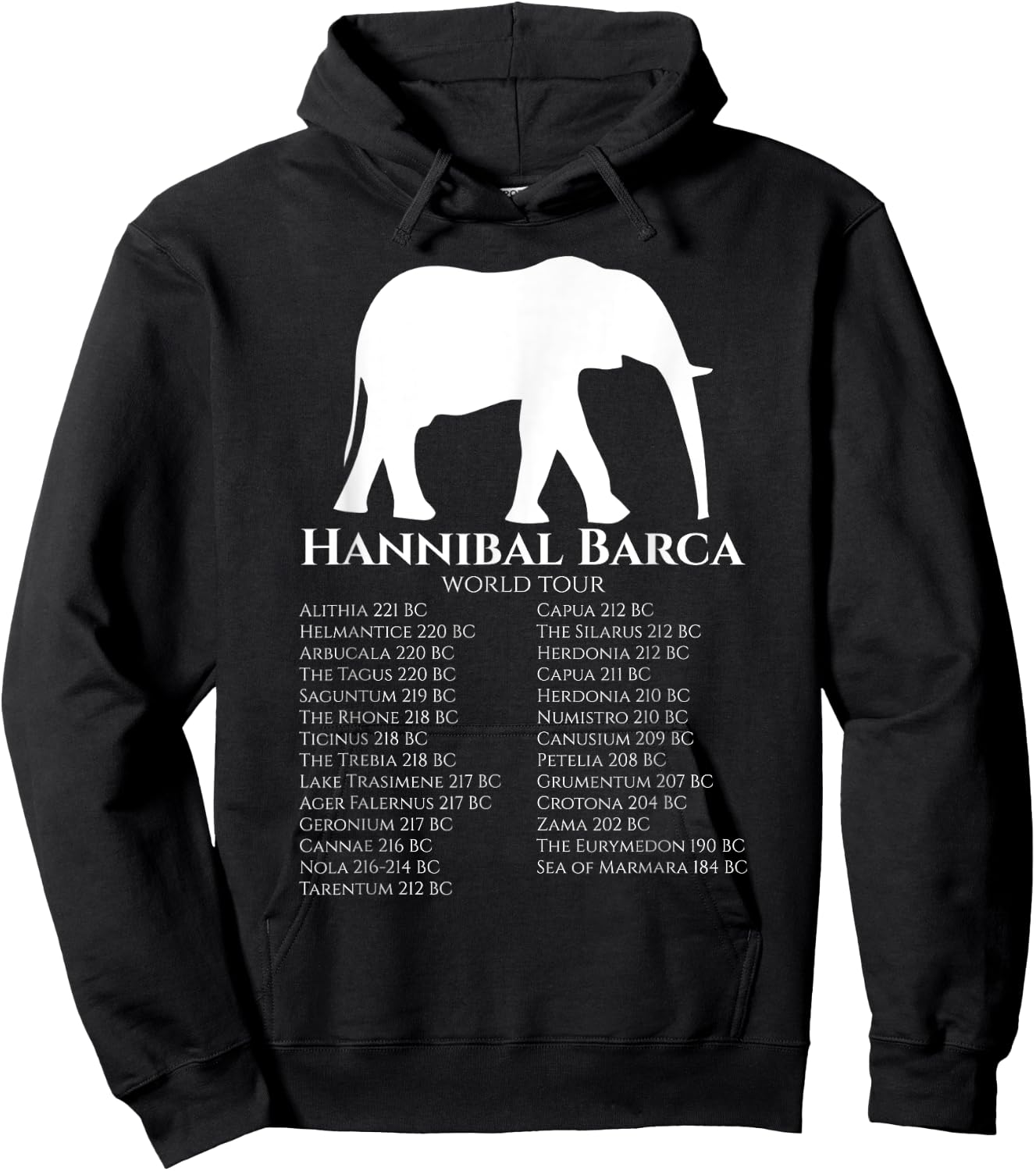 Hannibal Barca World Tour History Of Rome & Carthage Hoodie - Hoodie | Black