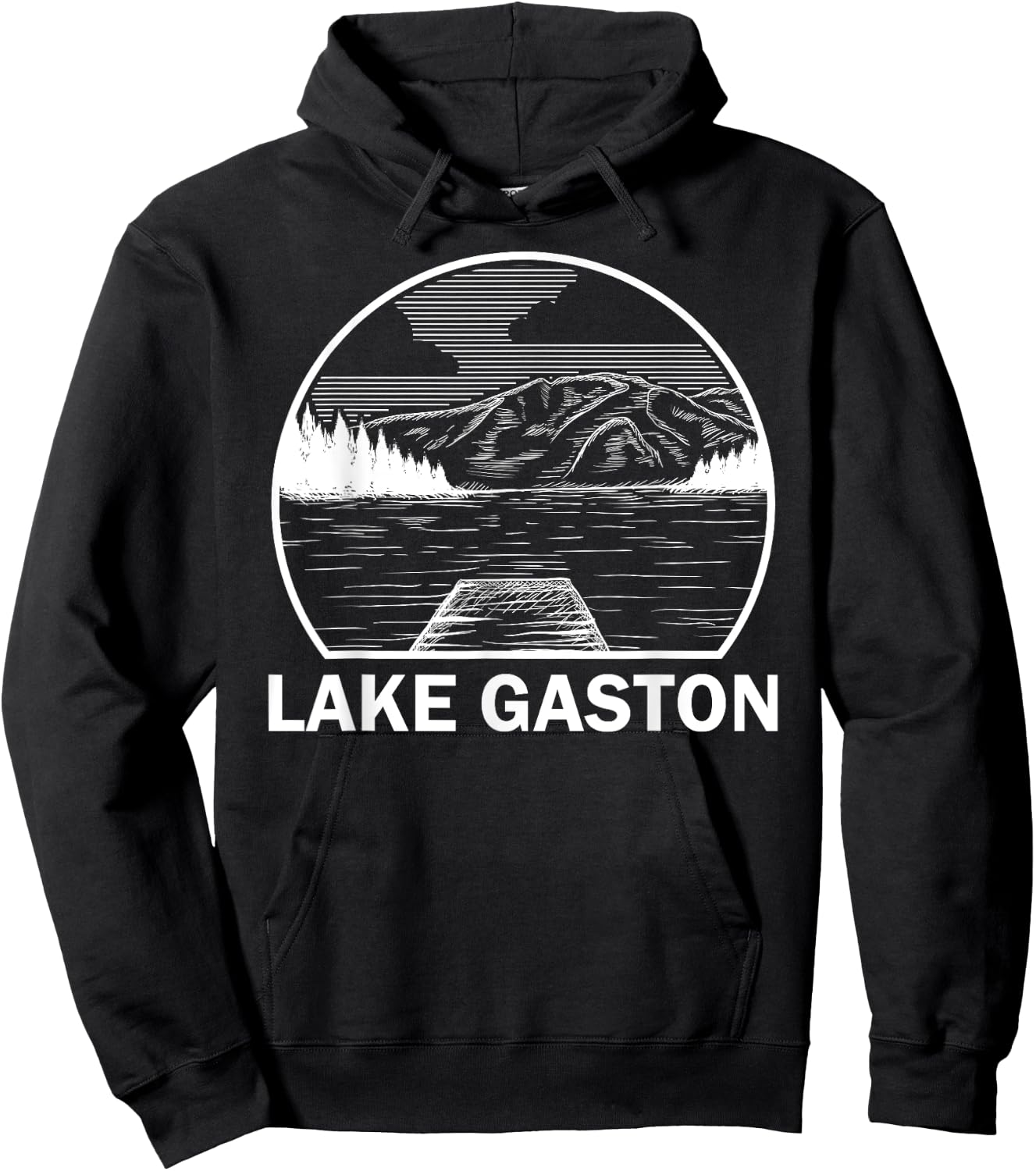 LAKE GASTON NORTH CAROLINA Funny Fishing Camping Summer Gift Women Kids Hoodie - Hoodie | Black