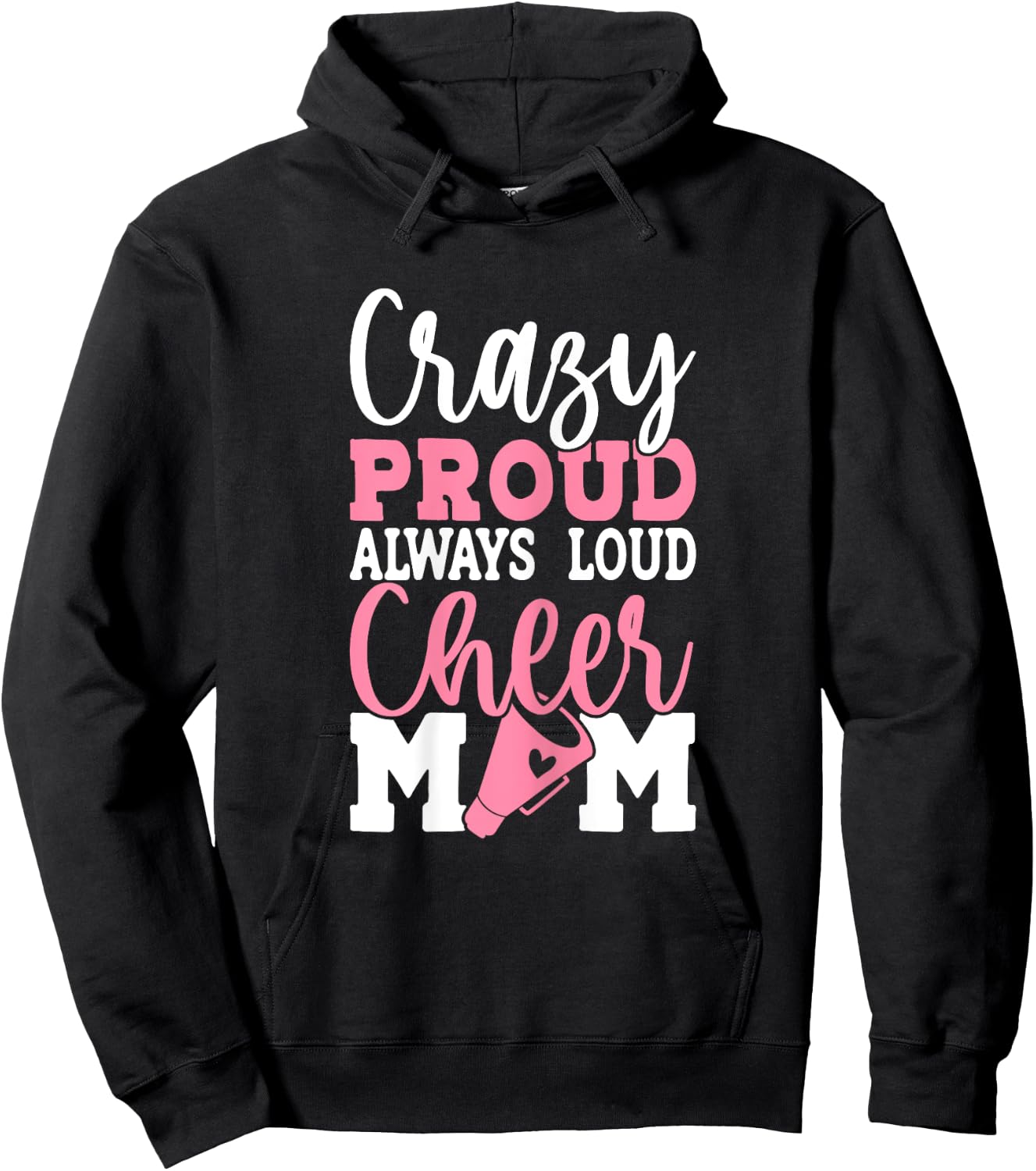 Cheerleader Mama Mother Cheer Mom Loud & Proud Cheerleading Hoodie - Hoodie | Black