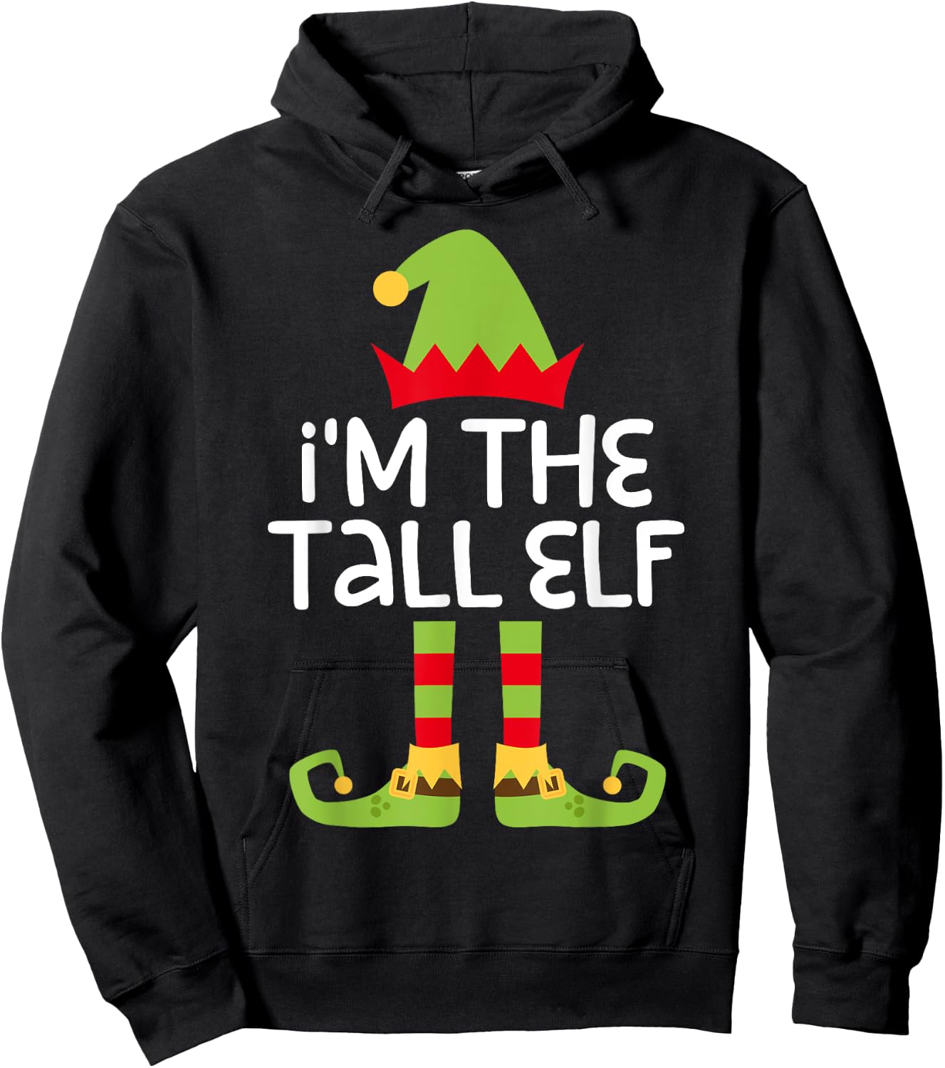 Im The Elf Costume Shirts -Adults I'm The Tall Elf Black Medium Hoodie - Hoodie | Black