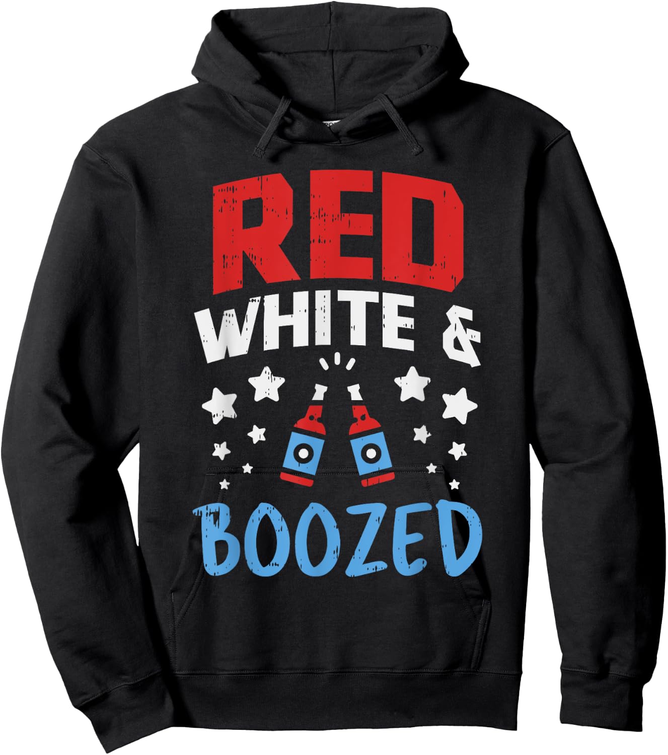 Red White Boozed Funny Beer 4th Of July Party Drinking Team Hoodie - Hoodie | Black