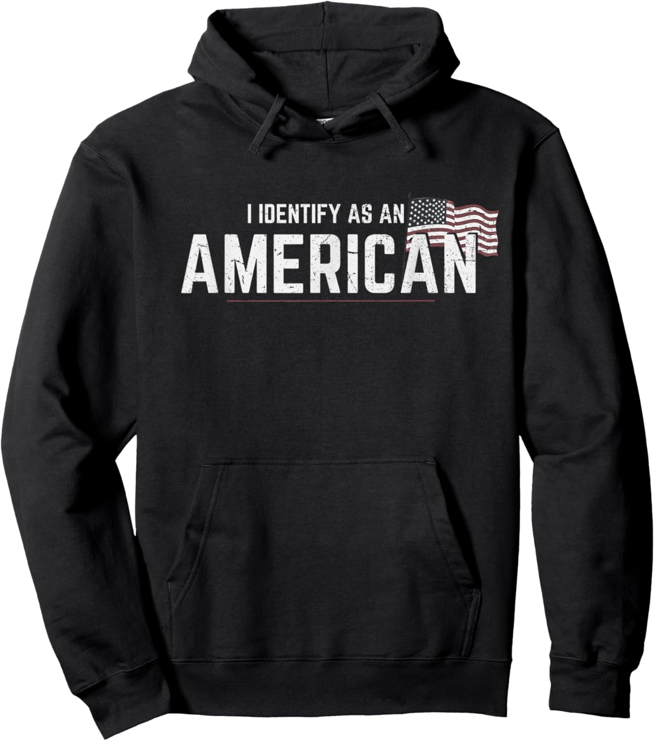 I Identify As An American Flag Men Hoodie - Hoodie | Black