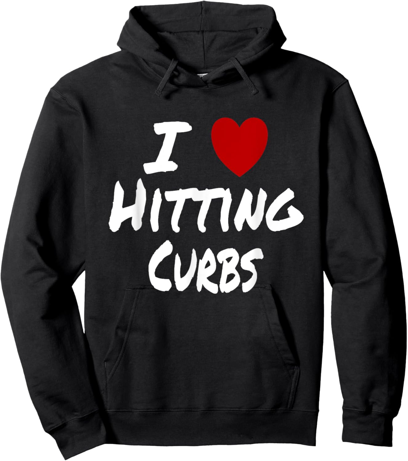I Heart (Love) Hitting Curbs Funny New Driver Student Hoodie - Hoodie | Black