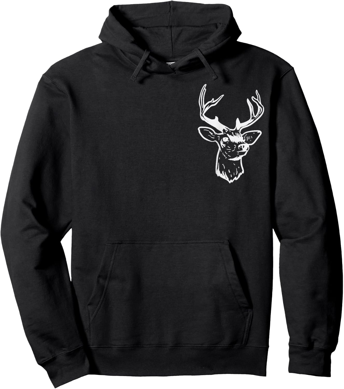 Deer Head Pocket Elk Buck Bow Hunting Archery Hunter Gift Small Hoodie - Hoodie | Black