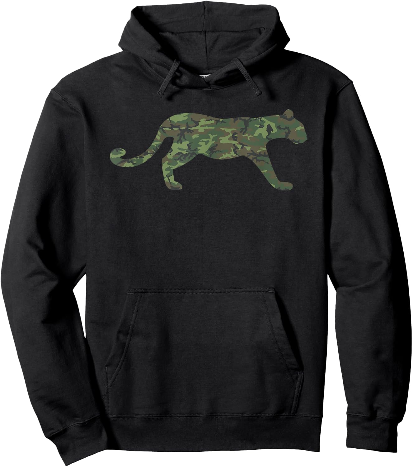 Military Cougar Camo Print US Puma Animal Veteran Men Gift Hoodie - Hoodie | Black