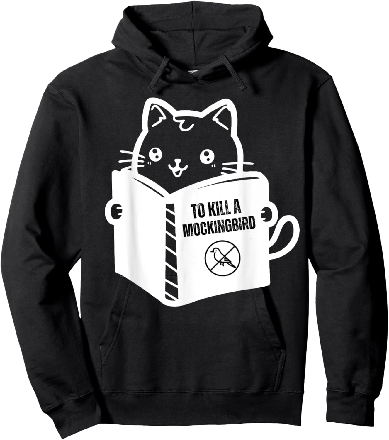 Funny cat reading to kill a mockingbird Hoodie - Hoodie | Black