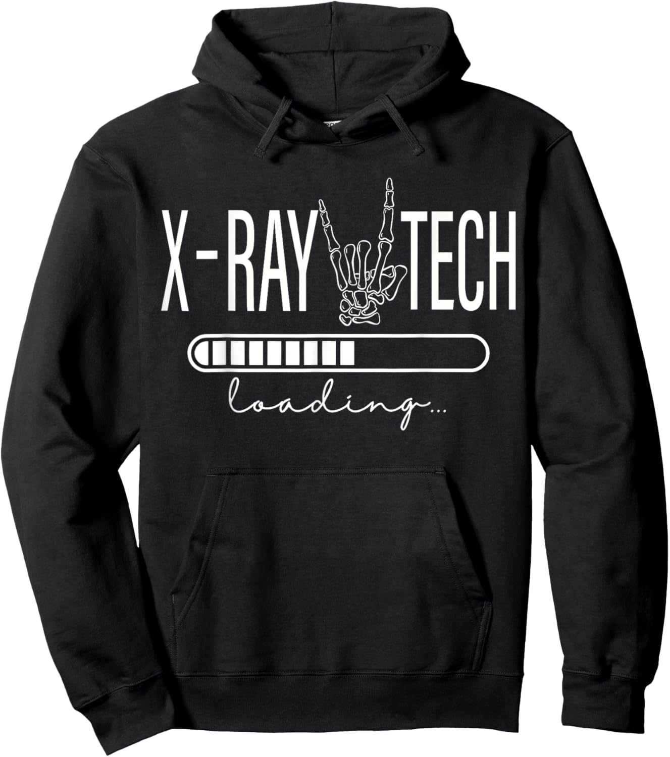 X-ray Tech Loading Skeleton Hand Radiology School Graduation Hoodie - Hoodie | Black