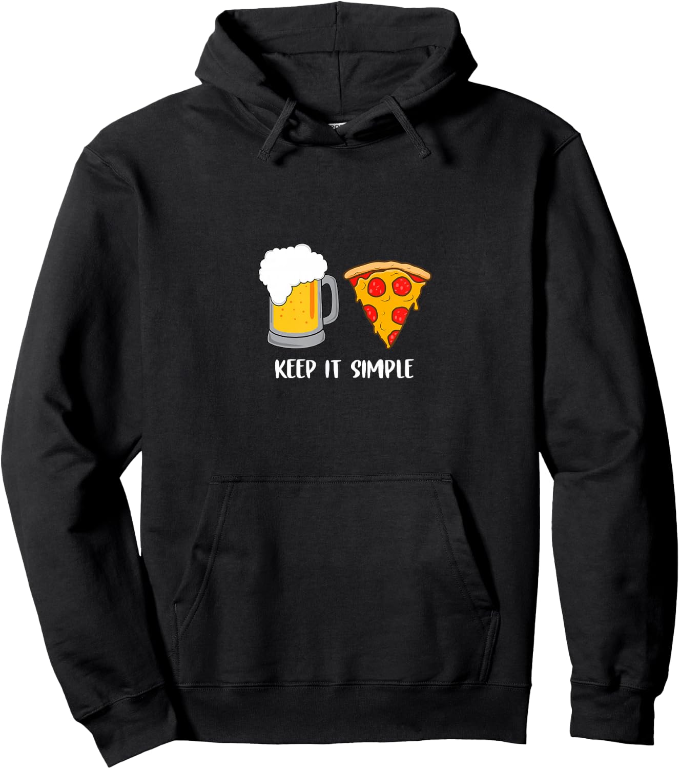 Keep It Simple Beer Pizza Funny Common Hoodie - Hoodie | Black