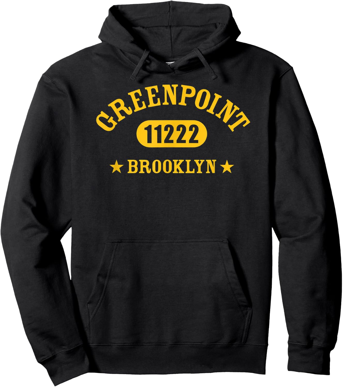 GREENPOINT Brooklyn NY 11222 Athletic Design Hoodie - Hoodie | Black