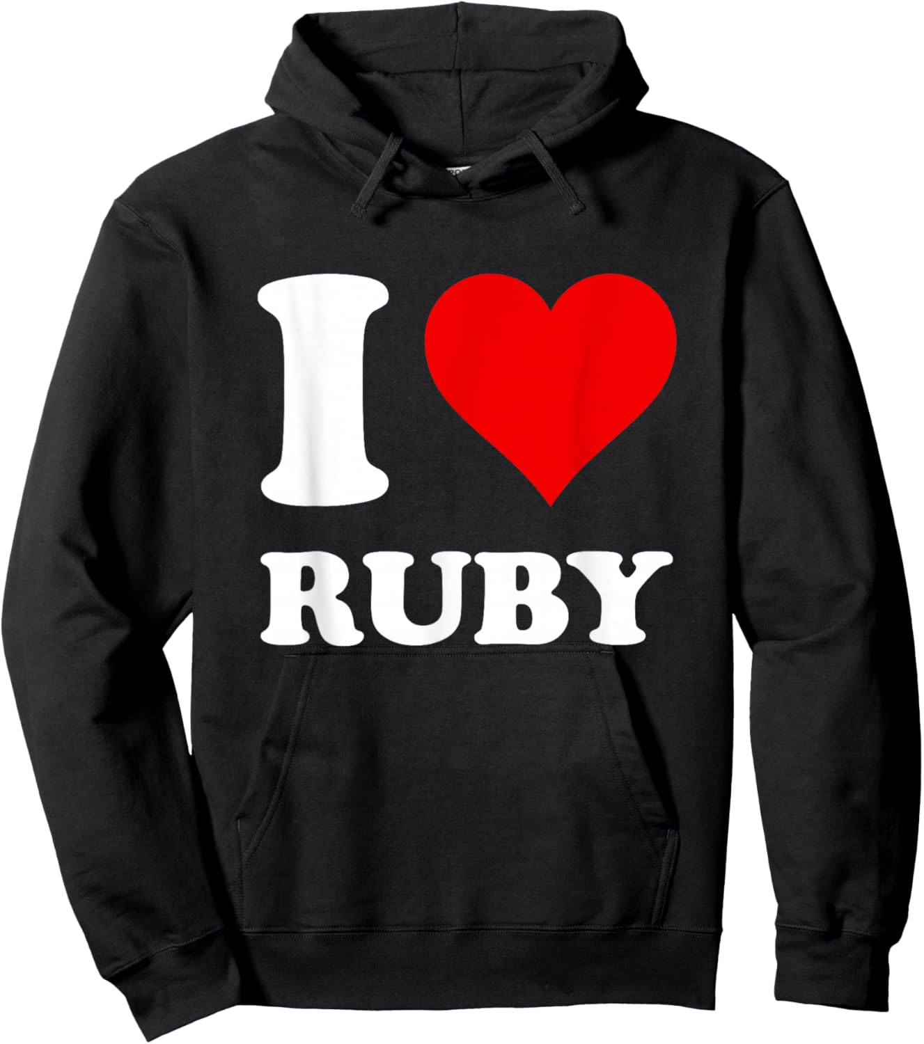 Red Heart I Love Ruby Hoodie - Hoodie | Black