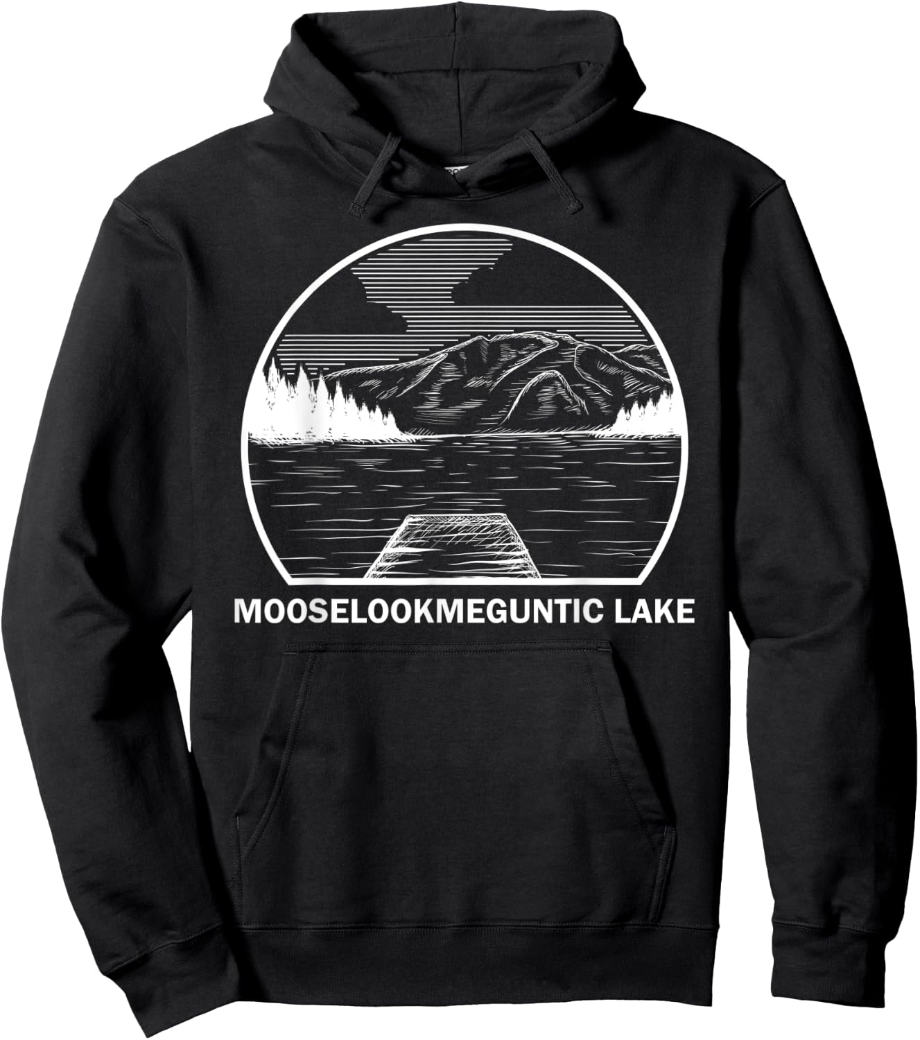 MOOSELOOKMEGUNTIC LAKE MAINE Funny Fishing Summer Gift Hoodie - Hoodie | Black