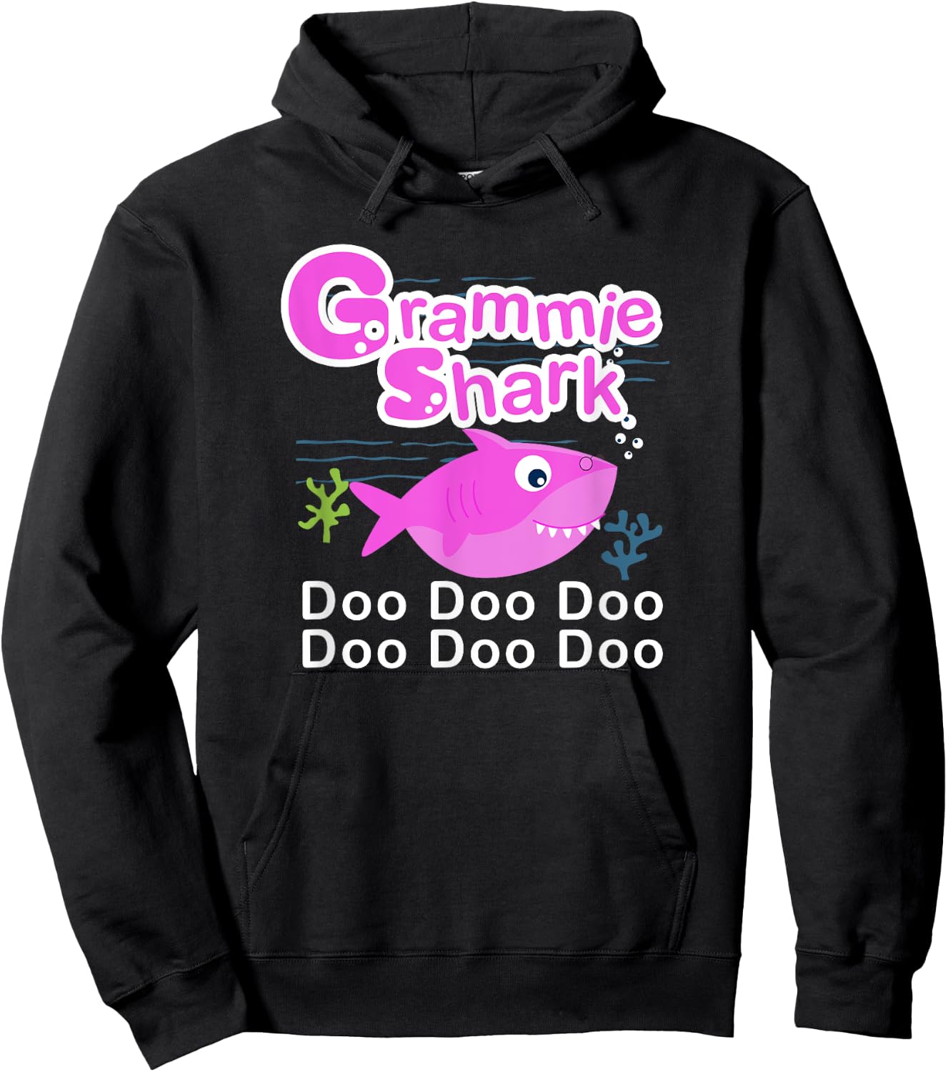 Grammie Shark - Cute Grandma Fish Nonnie Fish Hoodie - Hoodie | Black