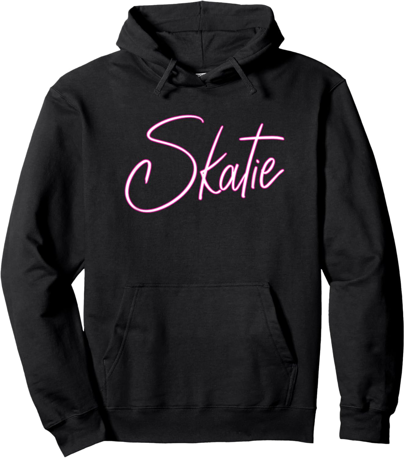 Skatie White with Pink Outline Bold and Stylish Design Hoodie - Hoodie | Black