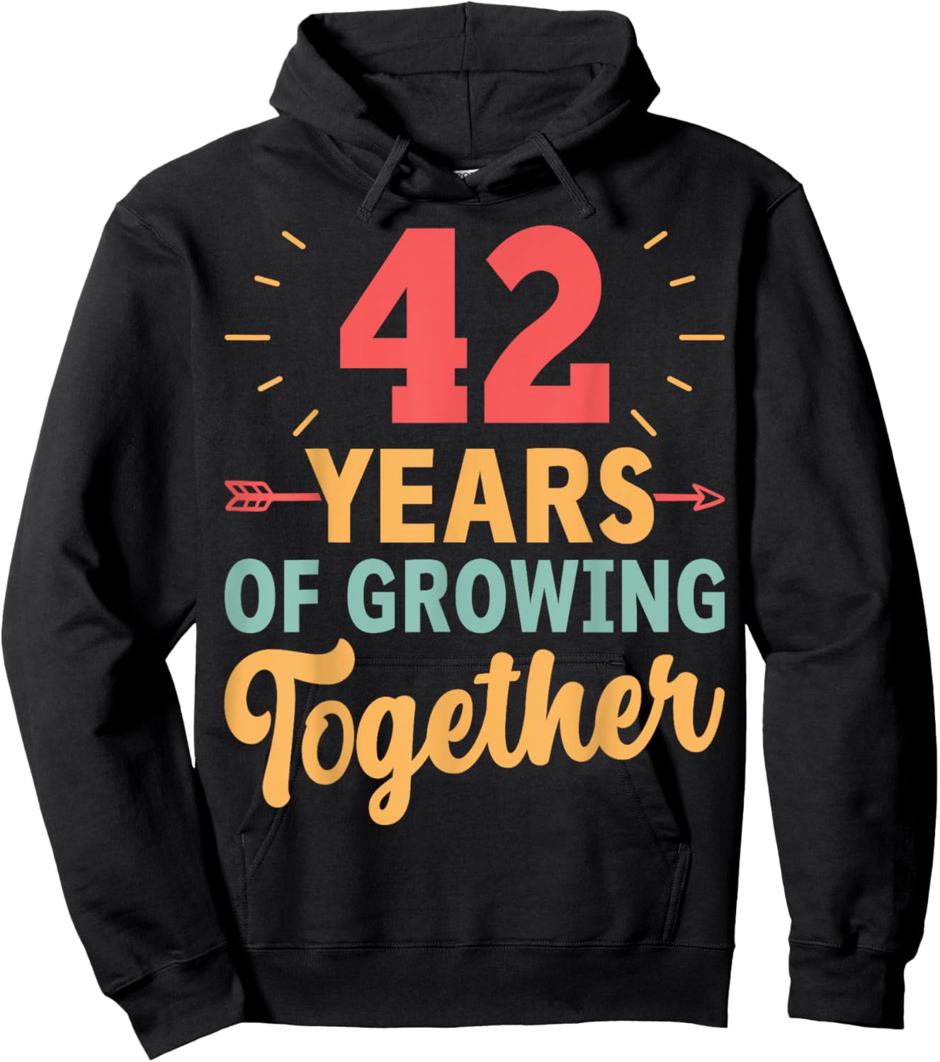 42 Years of Growing Together 42th Wedding Anniversary Couple Hoodie - Hoodie | Black