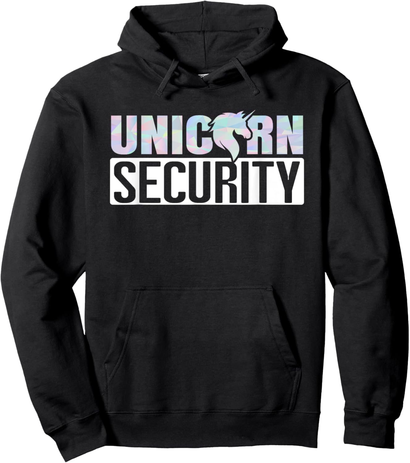 Halloween Easy Quick Adult Dad Mom Unicorn Security Costume Hoodie - Hoodie | Black