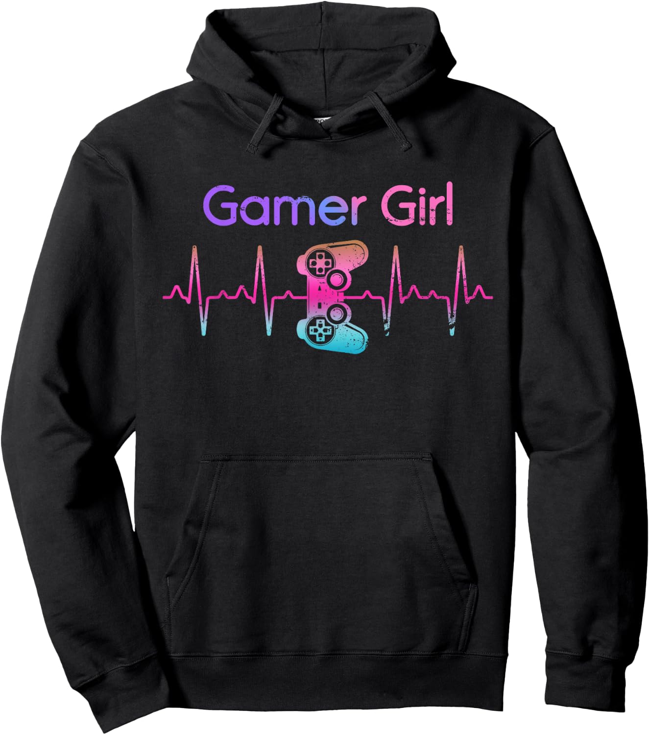 Video Games Gamer Girl Women Heartbeat Gift Gaming Hoodie - Hoodie | Black