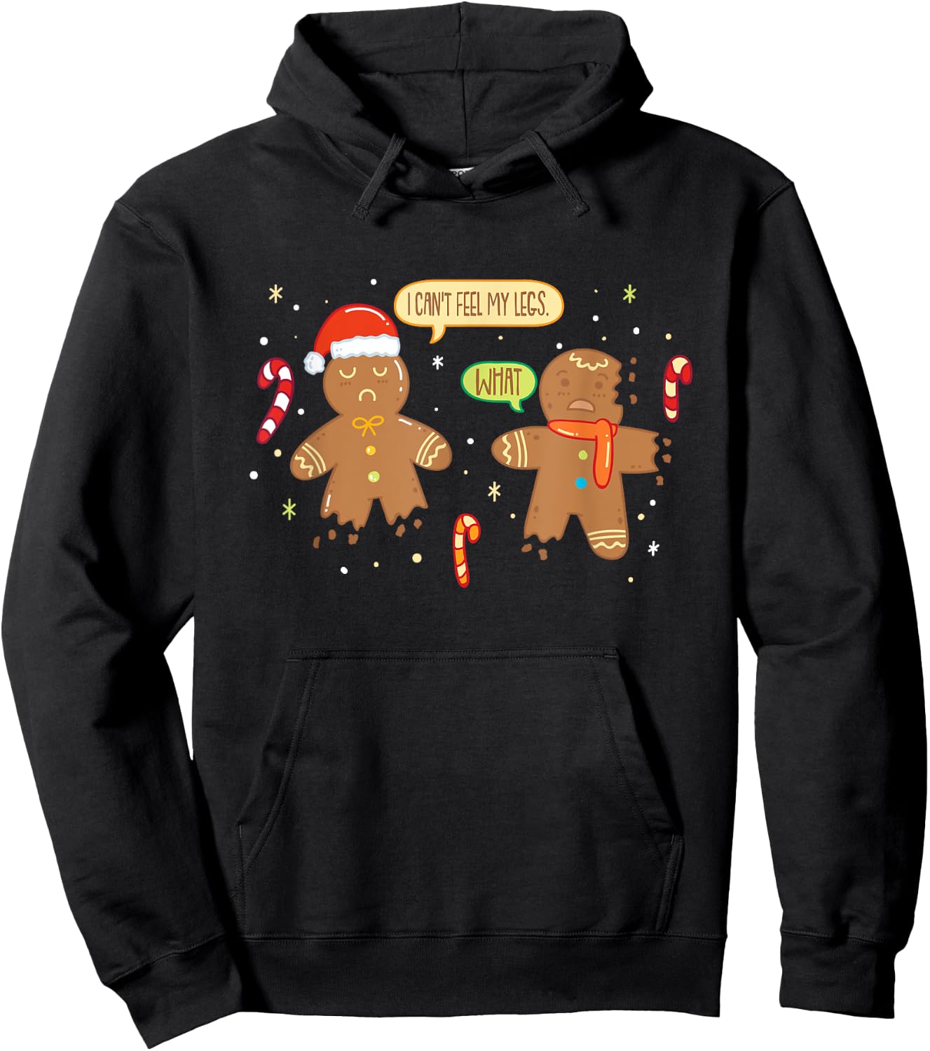 Funny Gingerbread Man - Cute Christmas Cookie Gingerbread Hoodie - Hoodie | Black