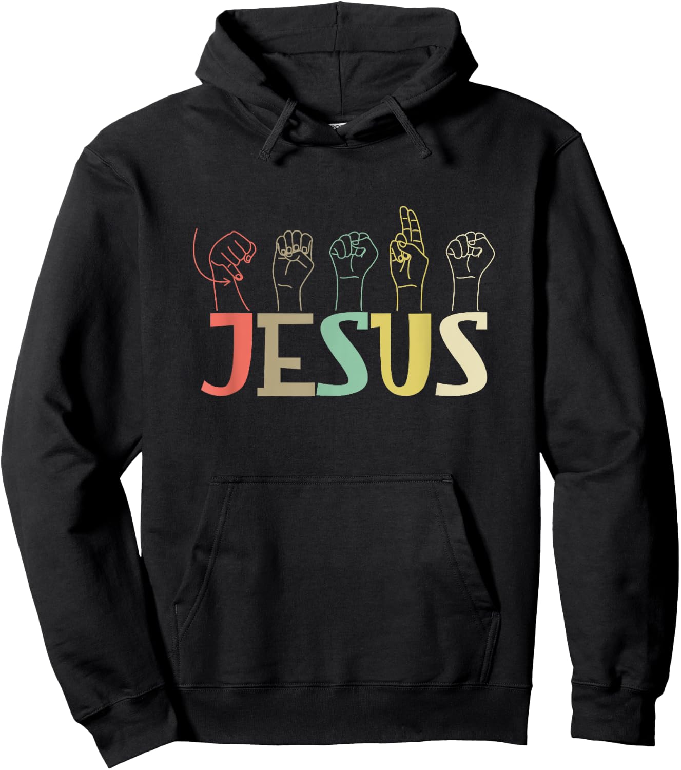 Jesus ASL Christian Deaf D/HH ASL Teacher Sign Language Men Women Hoodie - Hoodie | Black