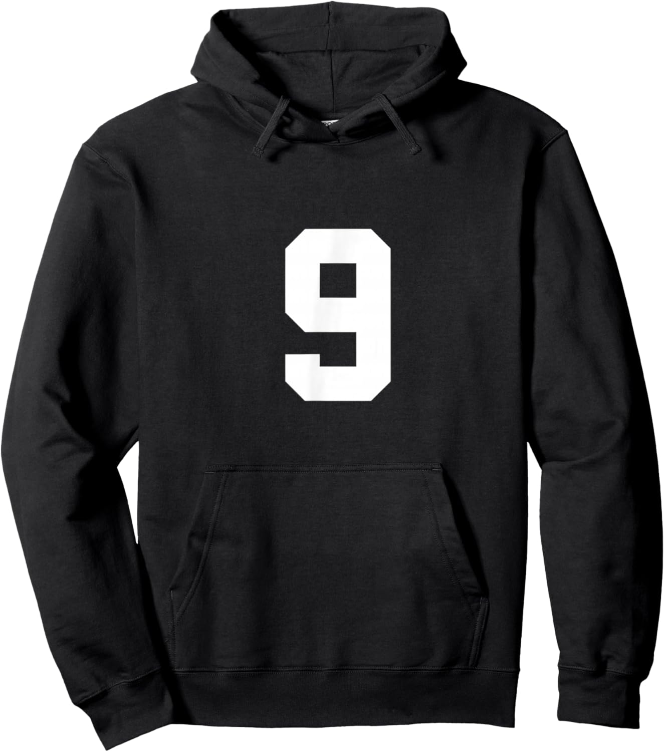 Number 9 (on Front / Back) Sports Team Jersey Number Hoodie - Hoodie | Black