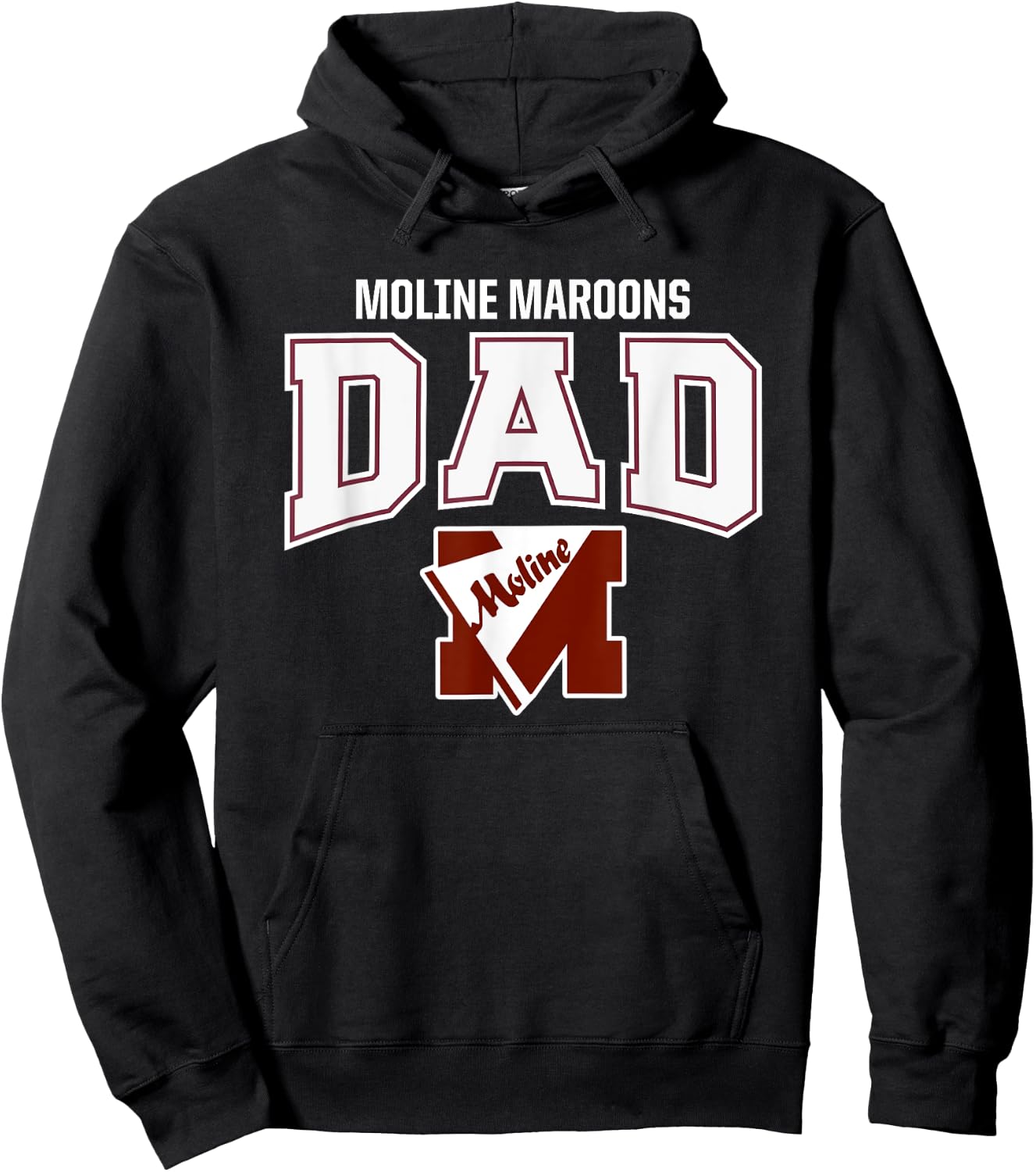 Moline Maroons Logo Dad HS Hoodie - Hoodie | Black