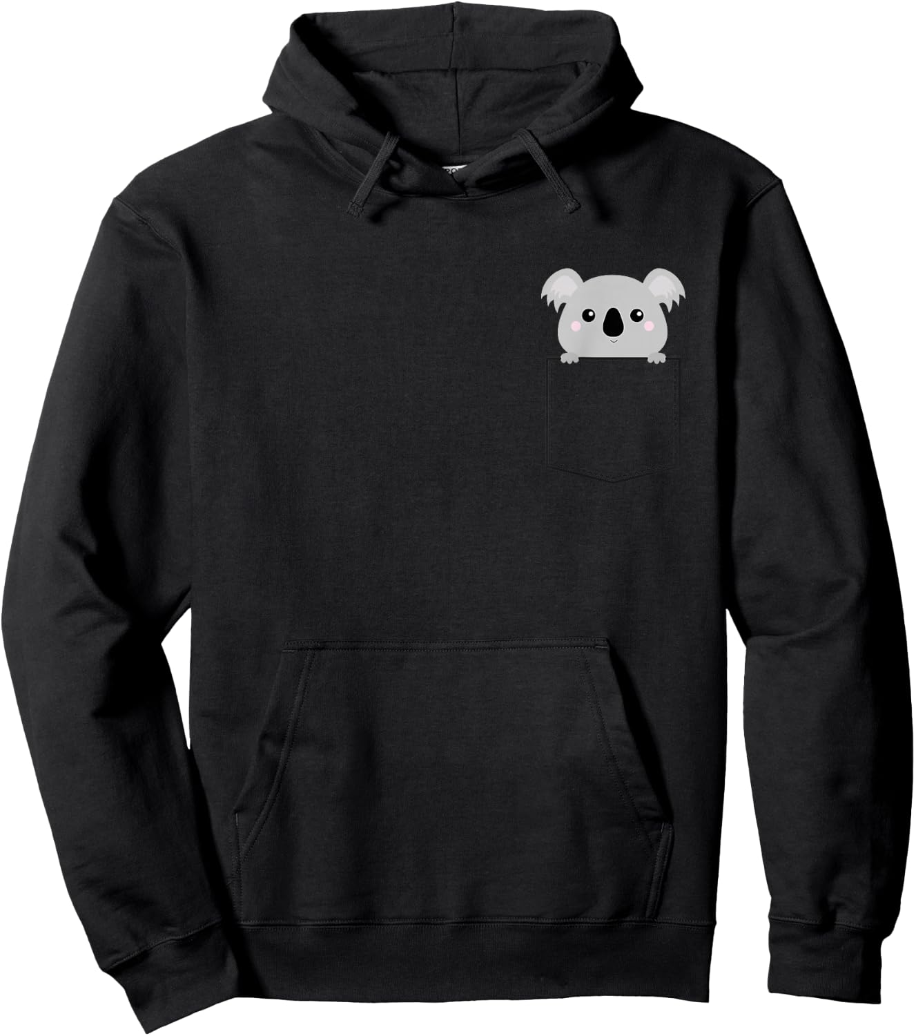 Pocket Koala Bear Hoodie - Hoodie | Black