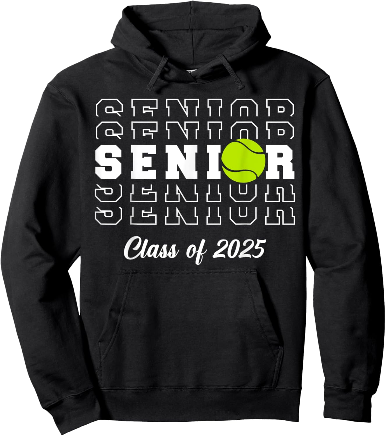 Class Of 2025 Tennis Senior Graduation Graduate Men Women Hoodie - Hoodie | Black