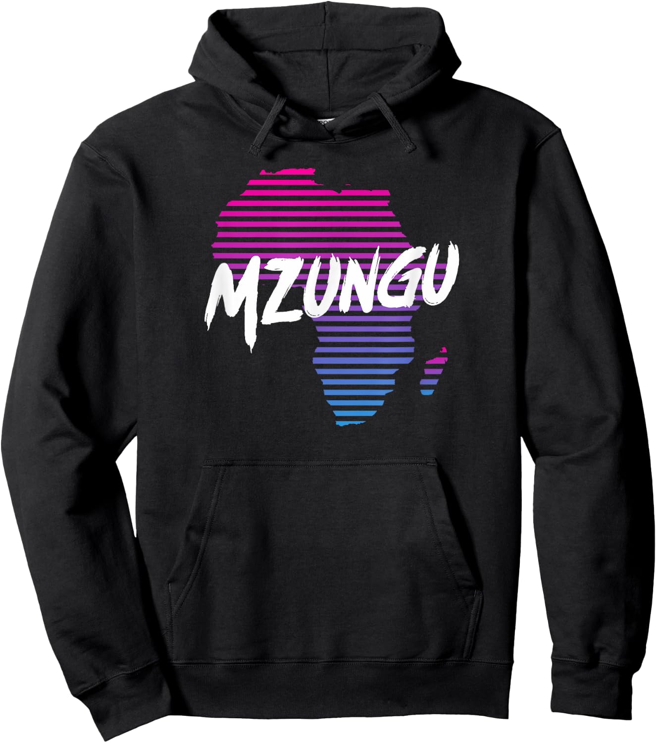 Mzungu Africa Map Vintage Retro Hoodie - Hoodie | Black