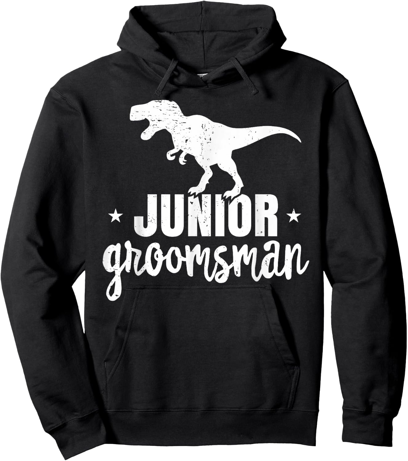 Kids T-Rex Junior Groomsman Dinosaur Wedding Party Gift Hoodie - Hoodie | Black