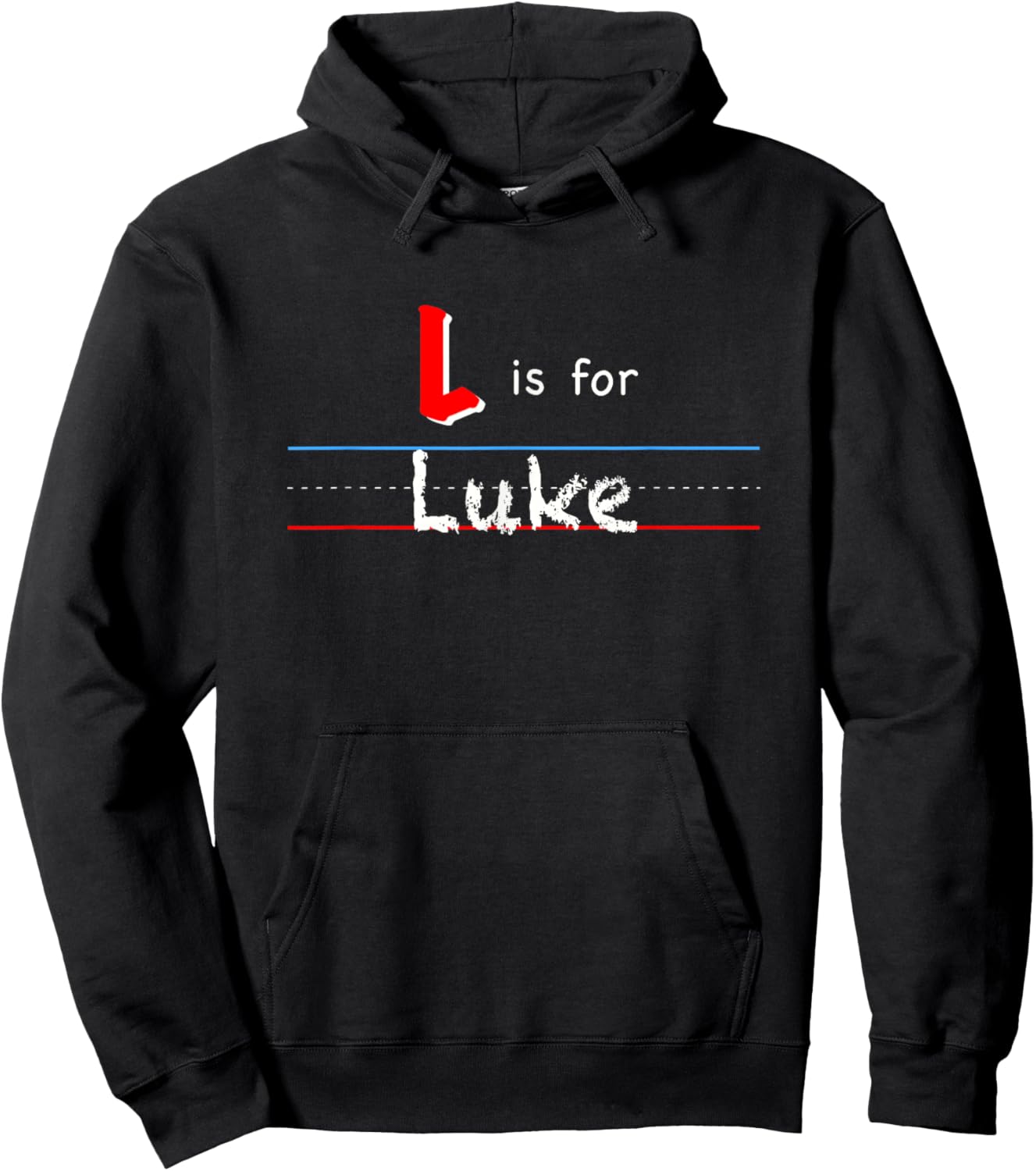 L Is For Luke, boys custom personalized name kids school Hoodie - Hoodie | Black